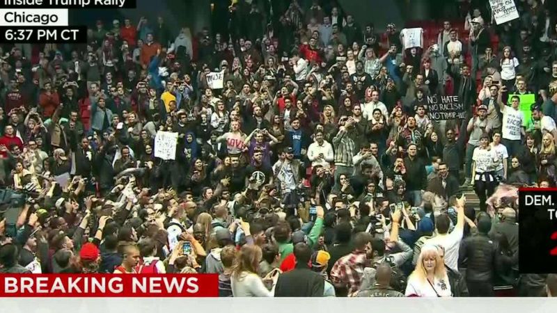 Chaos Erupts At Donald Trump Rally In Chicago Cnn