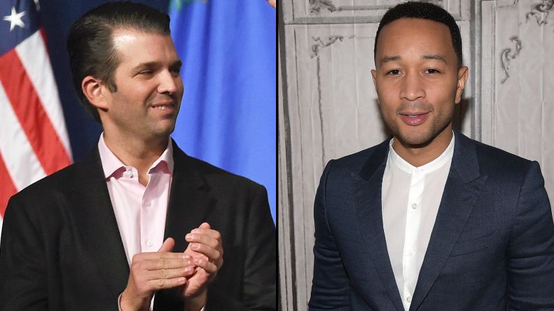 Musician John Legend was <a href="index.php?page=&url=http%3A%2F%2Fwww.cnn.com%2F2016%2F03%2F12%2Fentertainment%2Fjohn-legend-donald-trump-racist-feat%2Findex.html">not having it</a> in March 2016 when Donald Trump Jr. said demonstrators at a Chicago campaign rally for his father could not explain what they were protesting. "I think they were protesting your racist father. This isn't complicated," Legend said on Twitter.  A Trump supporter on Twitter said Legend has "no education," to which Legend replied, "the Donalds and I graduated from the same University, funny enough," referring to the University of Pennsylvania.