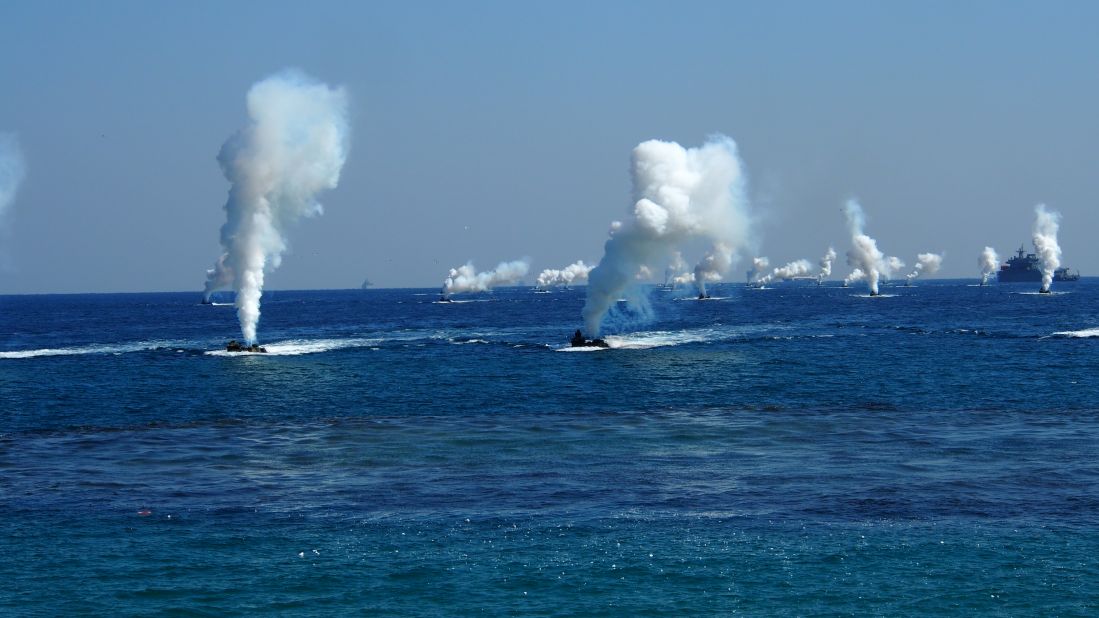 South Korean and U.S. troops staged an amphibious assault Saturday, March 12 as  U.S. and South Korean military units embarked on eight weeks of annual joint military exercises.