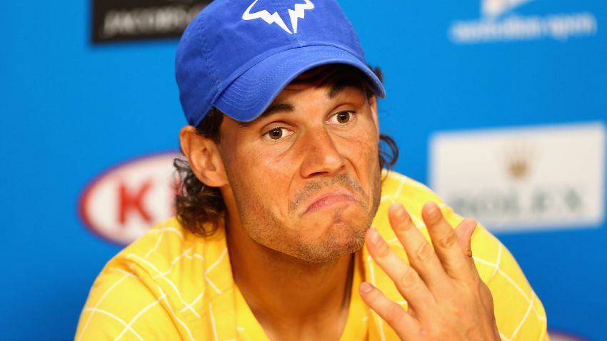 MELBOURNE, AUSTRALIA - JANUARY 16:  Rafael Nadal of Spain speaks to media during a press conference ahead of the 2016 Australian Open at Melbourne Park on January 16, 2016 in Melbourne, Australia.  (Photo by Robert Prezioso/Getty Images)