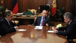 Vladimir Putin in a meeting with Russia Foreign Minister of Foreign Affairs Sergey Lavrov and Defense Minister Sergei Shoig on Monday over Russian forces to begin withdrawing from Syria.