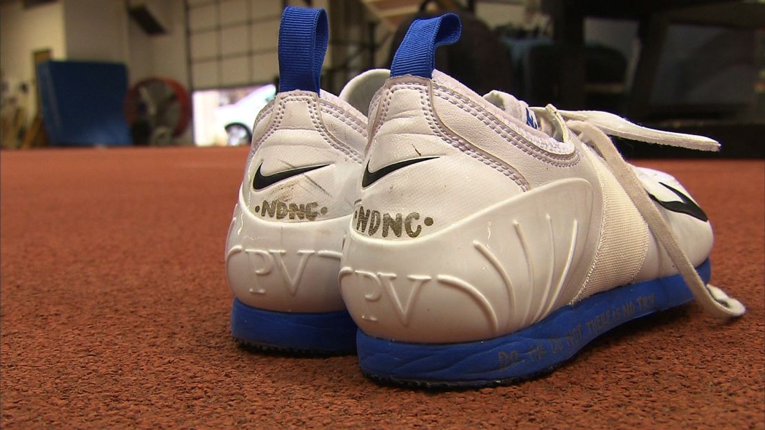 Charlotte Brown put her nickname 'NDNC' on the back of her cleats.