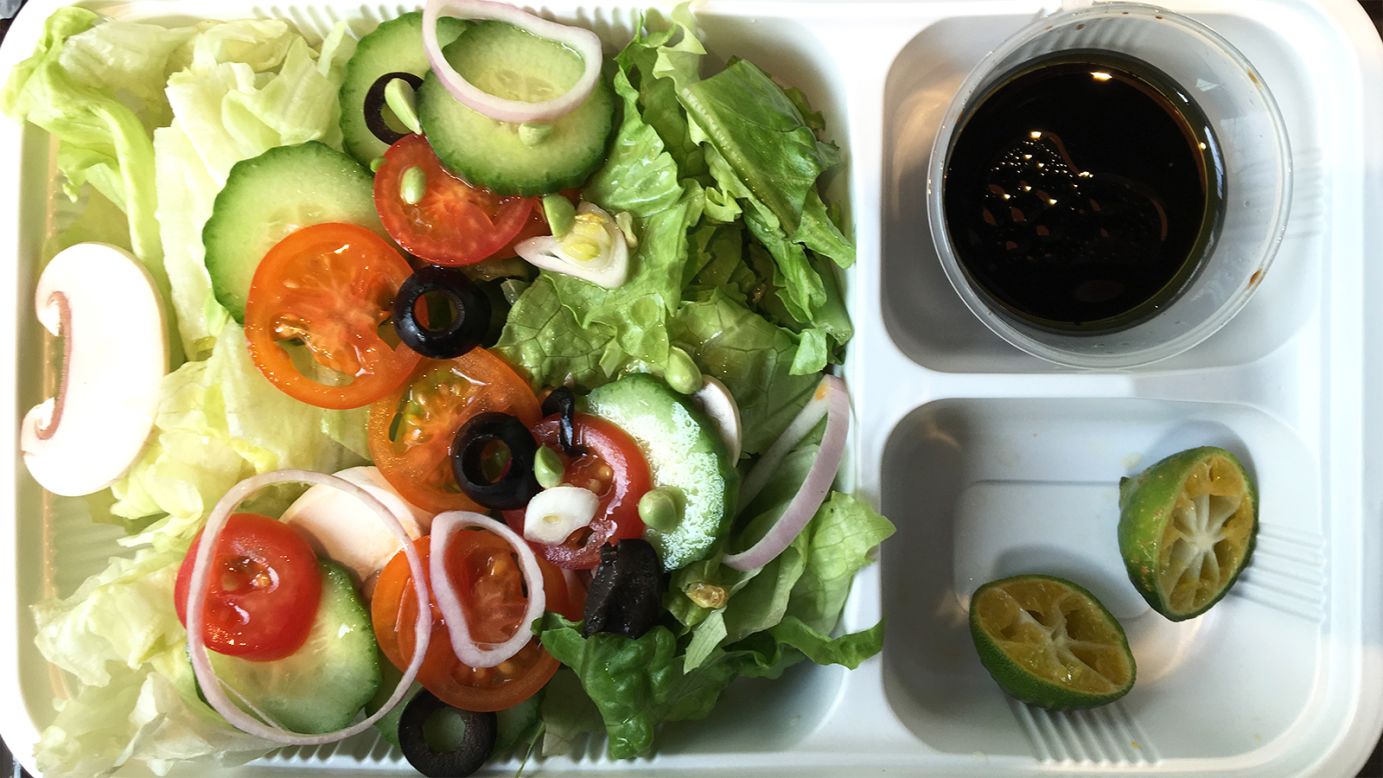 The duck burger joint also offers a salad for those who want to eat healthy.