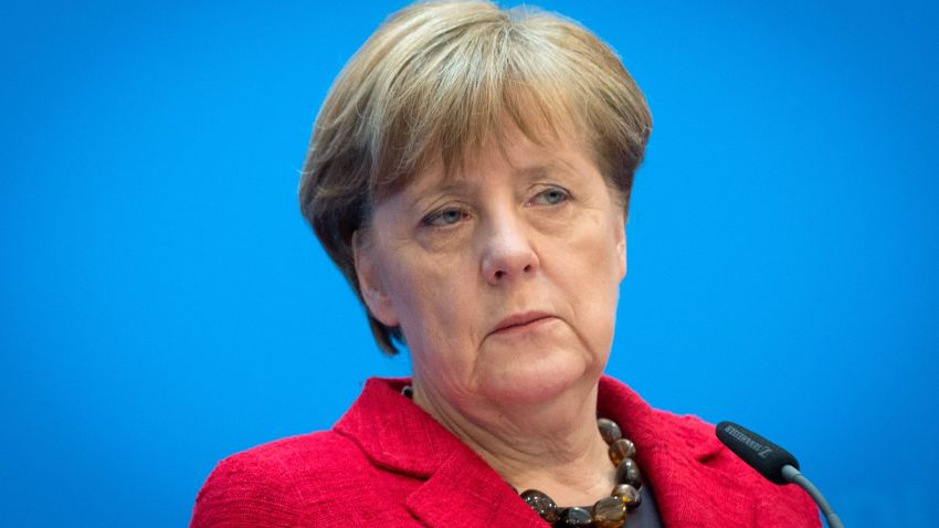 BERLIN, GERMANY - MARCH 14: German Chancellor and Chairwoman of the German Christian Democrats (CDU) Angela Merkel speaks to the media following elections in three German states on March 14, 2016 in Berlin, Germany. Voters went to the polls yesterday in Rhineland-Palatinate, Saxony-Anhalt and Baden-Wuerttemberg and the right-leaning populist Alternative fuer Deutschland (Alternative for Germany,AfD) scored double-digit results in all three, dealing a blow to Germany's established parties, especially to the CDU. Merkel's liberal immigration policy towards migrants and refugees was a major issue in the elections and the AfD aimed its campaign at Germans who are uneasy with so many newcomers. (Photo by Axel Schmidt/Getty Images)