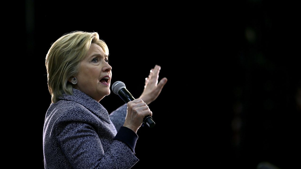 CHARLOTTE, NC- MARCH 14:  Democratic presidential candidate former Secretary of State Hillary Clinton speaks during a Get Out the Vote event at Grady Cole Center on March 14, 2016 in Charlotte, North Carolina. Hillary Clinton is campaiging Illinois and North Carolina.  (Photo by Justin Sullivan/Getty Images)