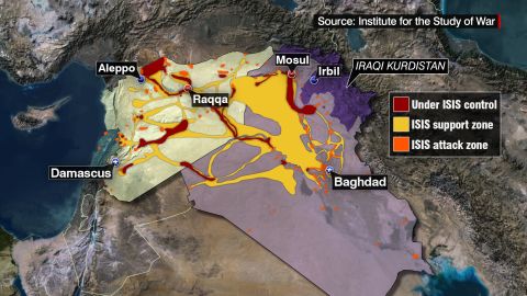 ISIS has seized control of parts of Syria and Iraq.