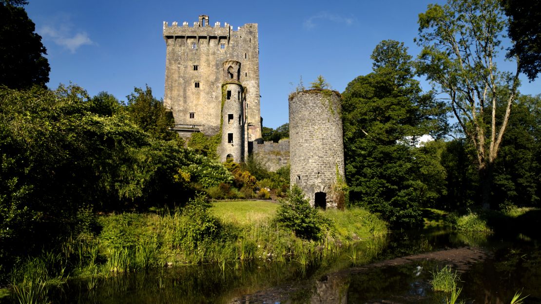 The stone is on the site of Blarney Castle near Cork.