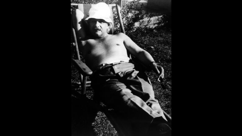 Einstein relaxes in Palm Springs, California, in 1932.