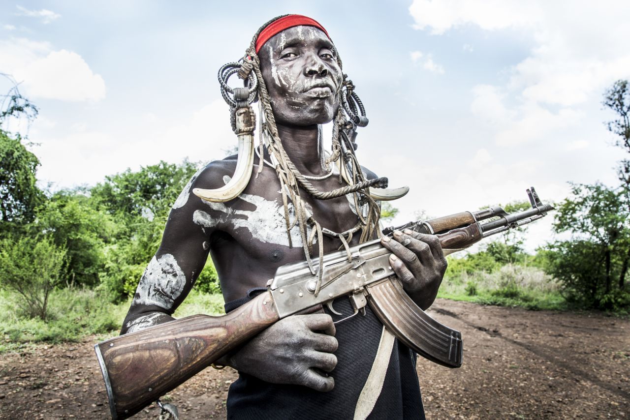 "(It) was slightly intimidating negotiating to photograph this man," Seton says. "Historically, the tribes in this remote region of Ethiopia have engaged in inter-tribal feuds. They are known to kill each other over cattle, land-grazing and water hole disputes."