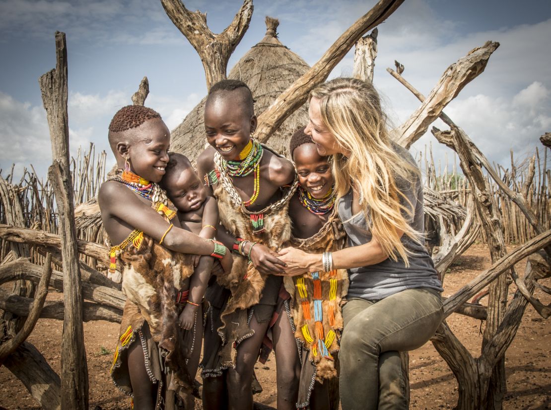 "The children are always the easiest to photograph as they love to touch, laugh and joke with me, says Seton. "These children were fascinated with my long blond hair and loved to touch it."