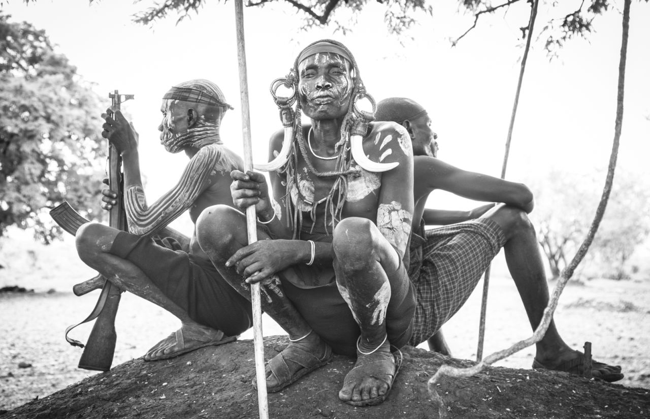 Seton photographed these men in a village in Mursi territory, which overlaps with Margo National Park.