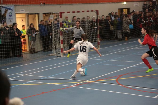 Futsal, a modified indoor version of football, was arguably the biggest draw at the 2016 Arctic Winter Games, packing out the 1,000-capacity arena.