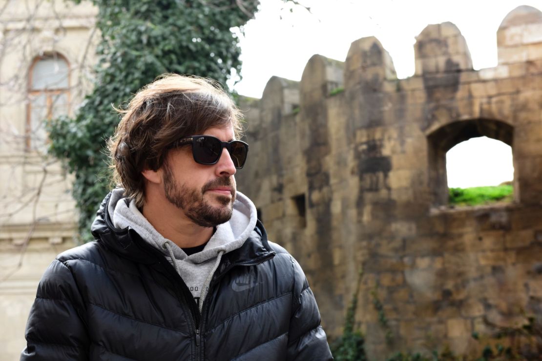 McLaren driver Fernando Alonso visited Azerbaijan capital Baku in March to check on progress of the city's new street circuit.