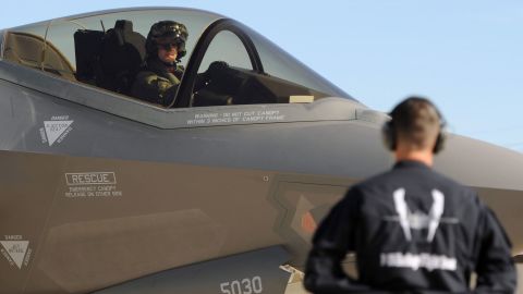 F-35 Heritage Team pilot Maj. William Andreotta prepares for take-off at Davis Monthan Air Force Base in Tucson, Arizona, earlier this month.