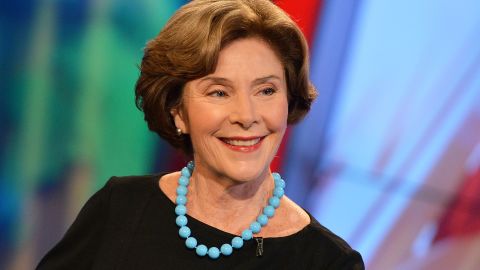 Former First Lady of the United States Laura Bush visits FOX's "America's Newsroom" at FOX Studios on September 24, 2014, in New York City. 