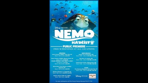 A poster for the Navajo translation of "Finding Nemo," which debuts in select theaters Friday.
