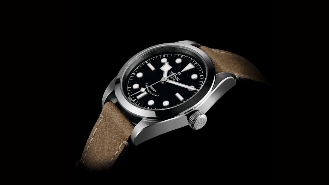 This new Tudor features a 36 mm stainless steel case with smooth bezel. The shiny black dial is based on the Tudor diving watches from the 1950s with large applied white lume dots and "snowflake" hands. Possibly the sleeper hit of the show.