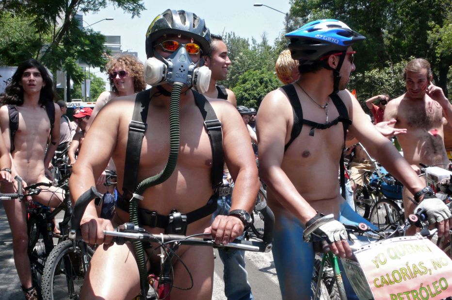 Campaigns for safety and cleaner streets are often convened -- like this naked ride in June 2009.