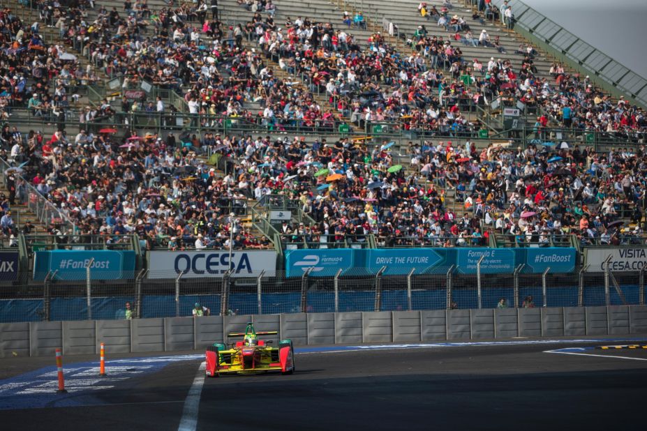 Fans turned out in their thousands to watch the inaugural race held at the Autodromo Hermanos Rodriguez on March 12. 