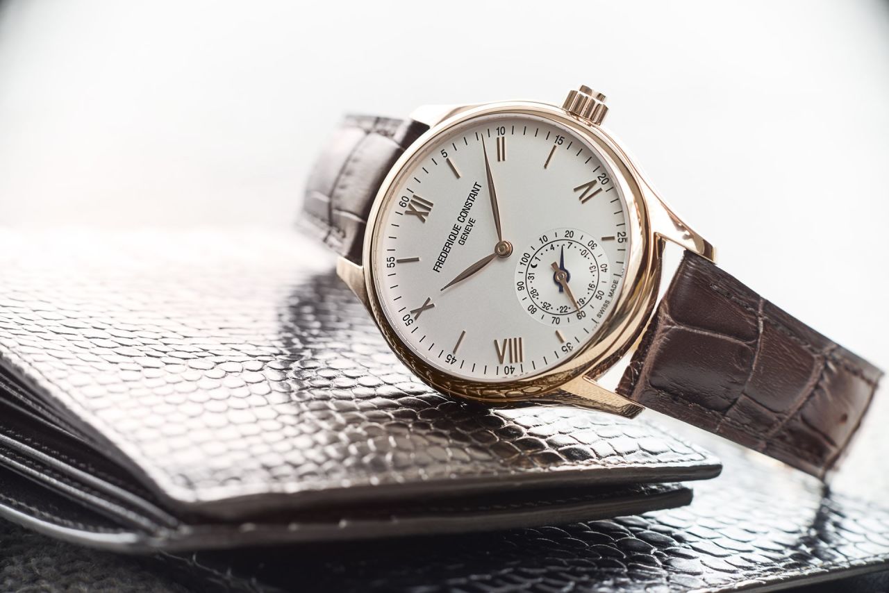 This year Frederique Constant has added a world timer to the new version of its Horological Smartwatch. With no digital screen the watch's hands analogically display information, but it connects to your smartphone, tracking sleep patterns, walking and running activity. 
