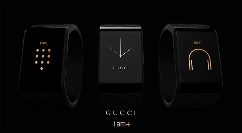 Gucci collaborated with will.i.am on their first luxury smartwatch. You can use it to make calls, send and receive texts, hold music and access maps, all without connecting to a phone. 