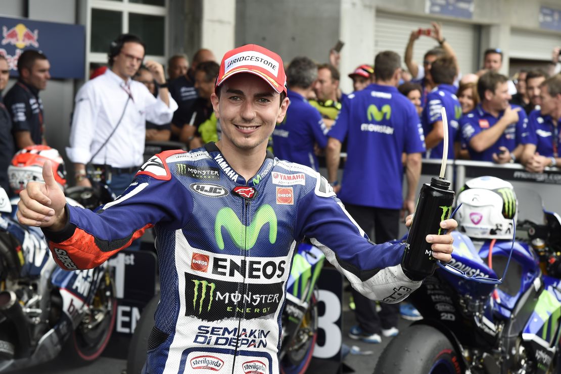 Thumbs up! Jorge Lorenzo is all smiles at Indianapolis