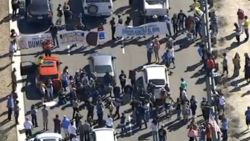 Protesters block the roadway near Donald Trump's rally on March 19, 2016 in Arizona.