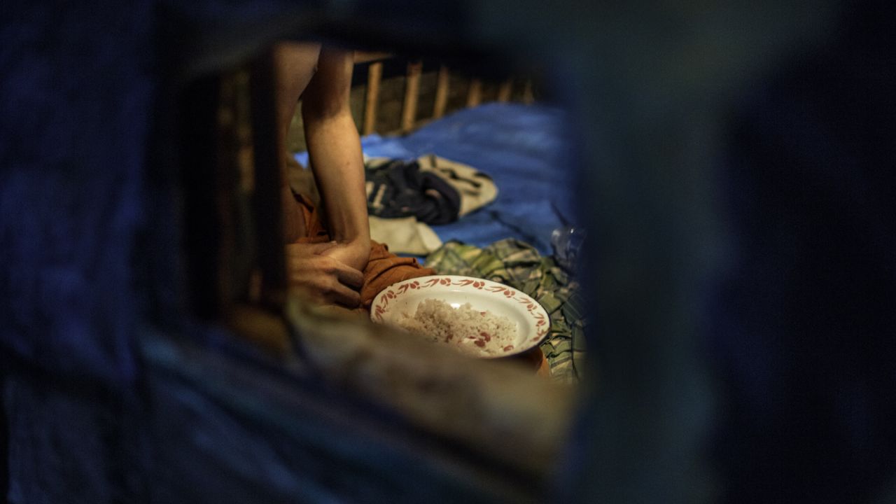 His family passes him food and water through a small hole in the shed, <a href="https://www.hrw.org/node/287537/" target="_blank" target="_blank">according to the report, called "Living in Hell."</a>