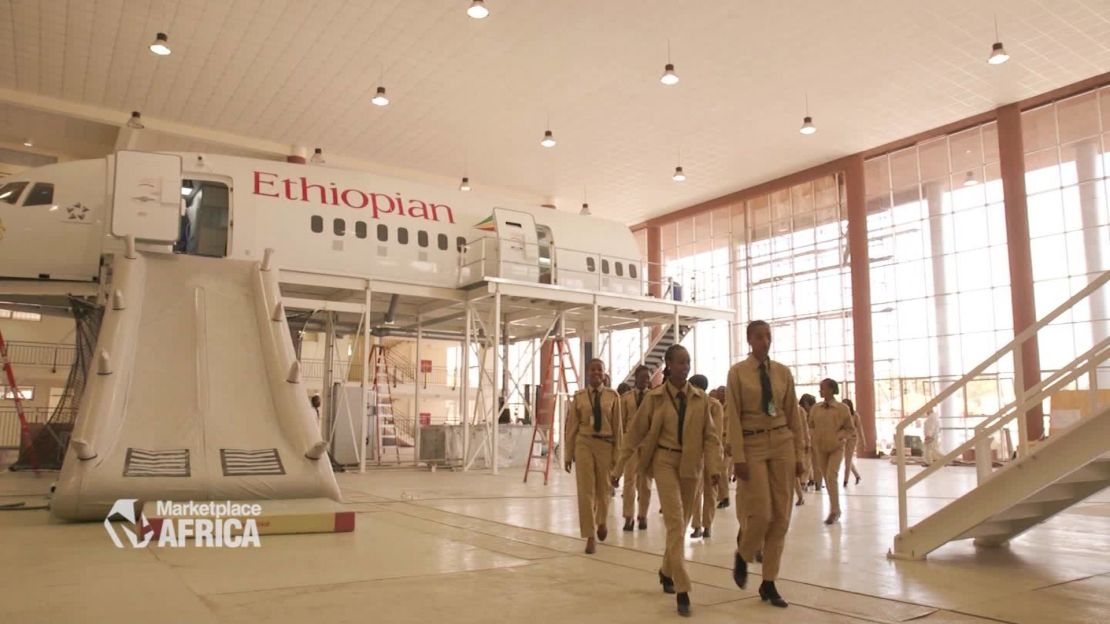 A training plane at the Ethiopian Aviation Academy.