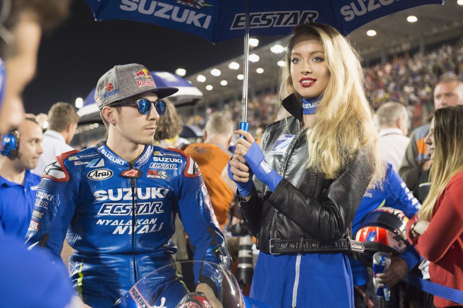 The traditional night-time curtain raiser is always a race to savor. Maverick Vinales of Team Suzuki is pictured on the grid as he prepares for the green light. 