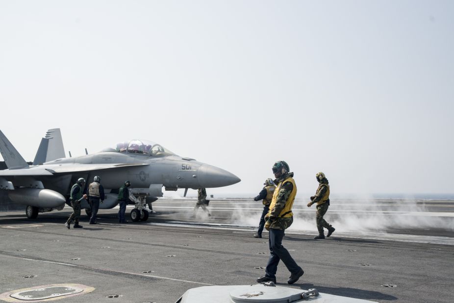 The carrier arrived in the region in mid-March to participate in joint annual exercises between the U.S. and South Korea amid tension in the Korean peninsula.