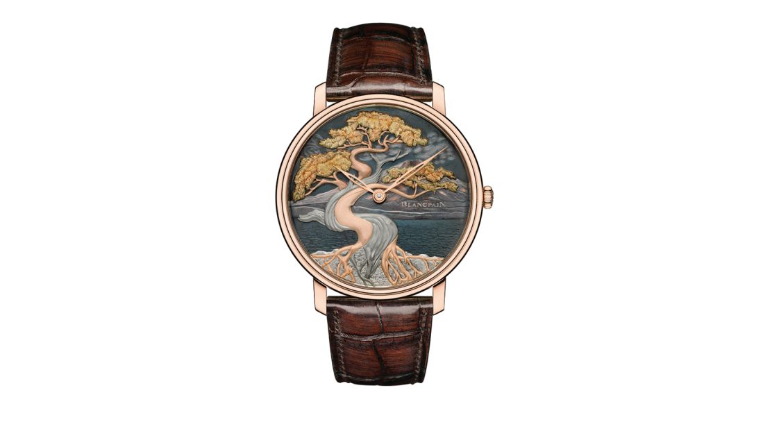 Blancpain is renowned for its enamel painting and engraving techniques. Similar to The Great Wave, the Bonsai is another piece in the Les Métiers d'Art Shakudō collection, which is the first time this Japanese alloy has been used in horology.