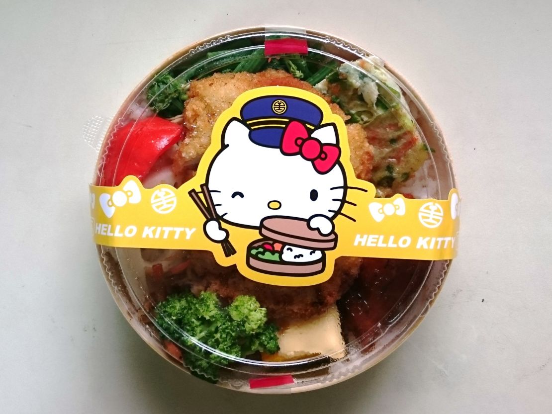 On the Hello Kitty train, finicky fans can enjoy Japanese-style fried porkchops instead of the usual boxed meal. 