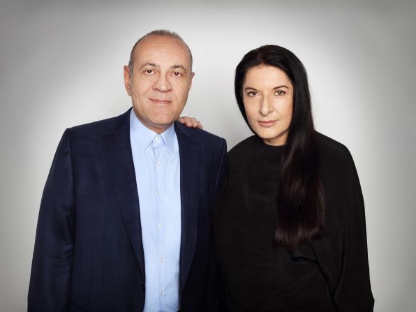 Marina Abramovic and Dimitris Daskalopoulos, founder of NEON