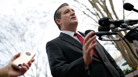 Ted Cruz addresses the bombings in Brussels during remarks March 22, 2016, in Washington.
