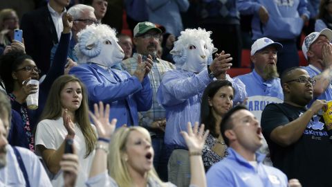 North Carolina fans cheer on their team as it takes the floor for a second-round game on Saturday, March 19.