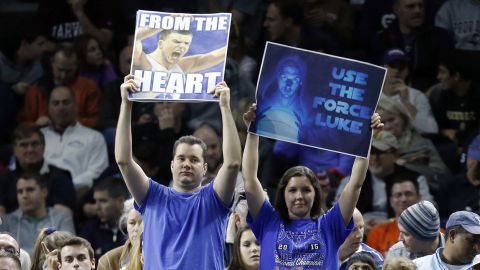 Duke fans show their support during the second-round game against Yale on Saturday, March 19.