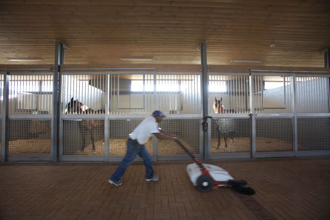 A total of 20 stables flank the indoor arena which are designed to allow horses to interact with each other rather than be completely separated. "People are ultimately just drawn to the horses — so we have stable tours (and) wine-tasting on horseback," Smith explains.
