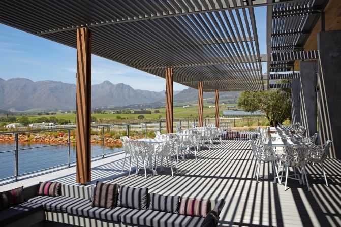 Stunning views of the Helderberg mountains can be enjoyed on the terrace.