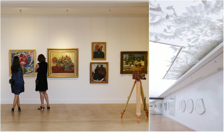 The main building also houses an impressive public art gallery. The modern design incorporates energy efficient features including geothermal and solar energy. There is also a waste water treatment plant that recycles 93% of the estate's water.