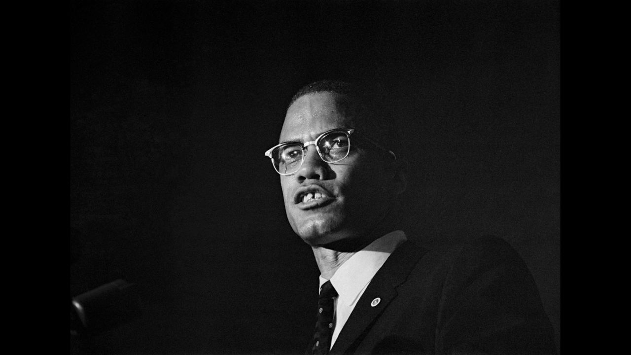 Malcolm X participates in a debate in January 1962.