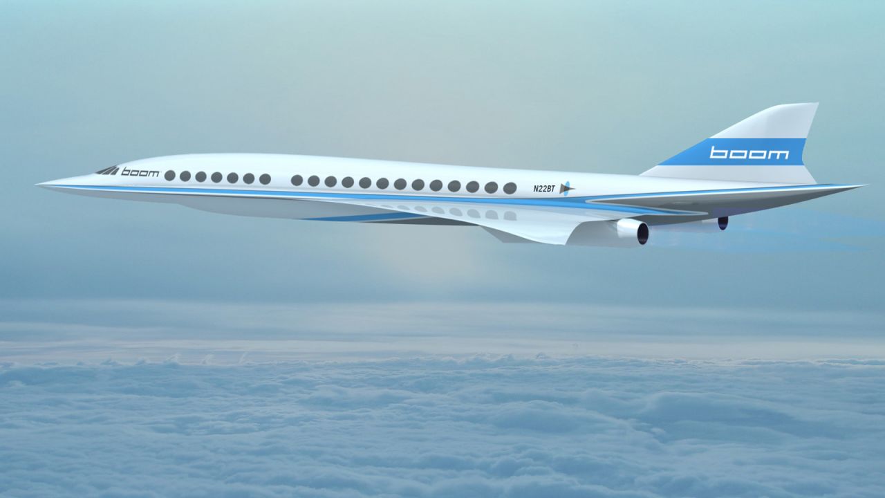 If realized, the Boom concept plane could fly New York to London in 3.4 hours or Los Angeles to Sydney in six. 
