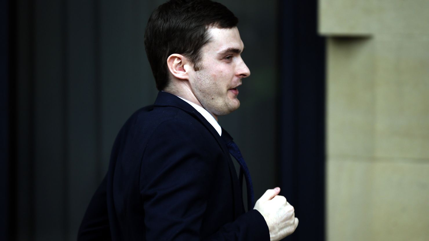Adam Johnson arrives for sentence at Bradford Crown Court on Thursday.