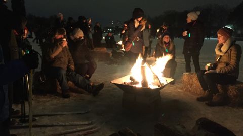 One of the most delightful parts of the annual festival is the Luminary Loppet, which takes place one night of the festival weekend on the neighboring frozen Lake of the Isles.