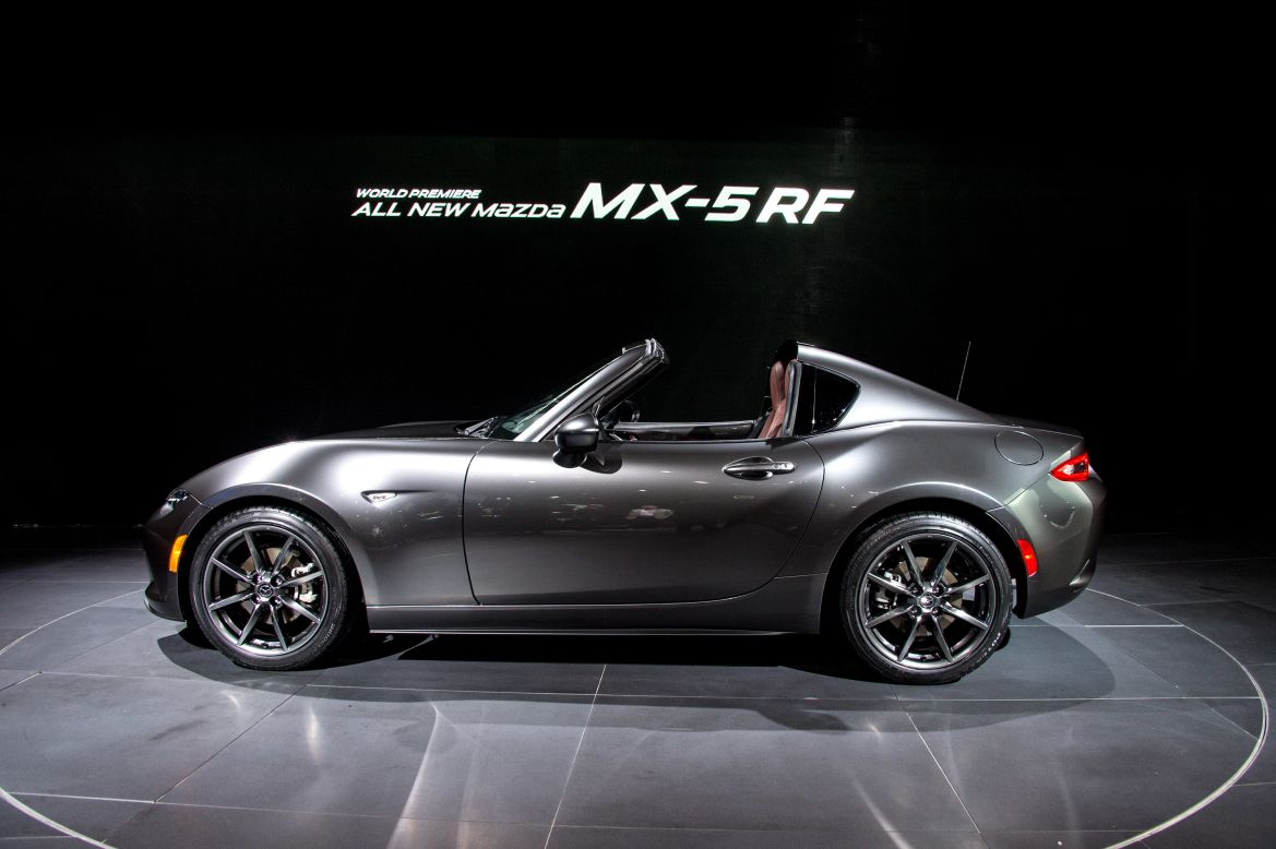 The recently redesigned <a href="http://www.mazda.com" target="_blank" target="_blank">Mazda</a> Miata is a nice-looking sports car. It looks even better with a roof on it. The mid-section of the MX-5 RF's hardtop can fold away in about 12 seconds, leaving behind a Targa-style open roof.