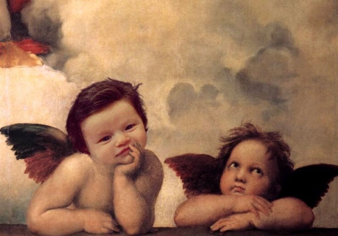 Reddit user davepollotart made the baby into a cherub. 