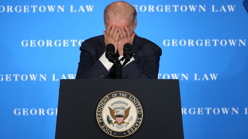 U.S. Vice President Joe Biden delivers remarks at Georgetown University Law Center on March 24, in Washington, DC. Biden called on the U.S. Senate to hold confirmation hearings for Supreme Court nominee Merrick Garland during his remarks.