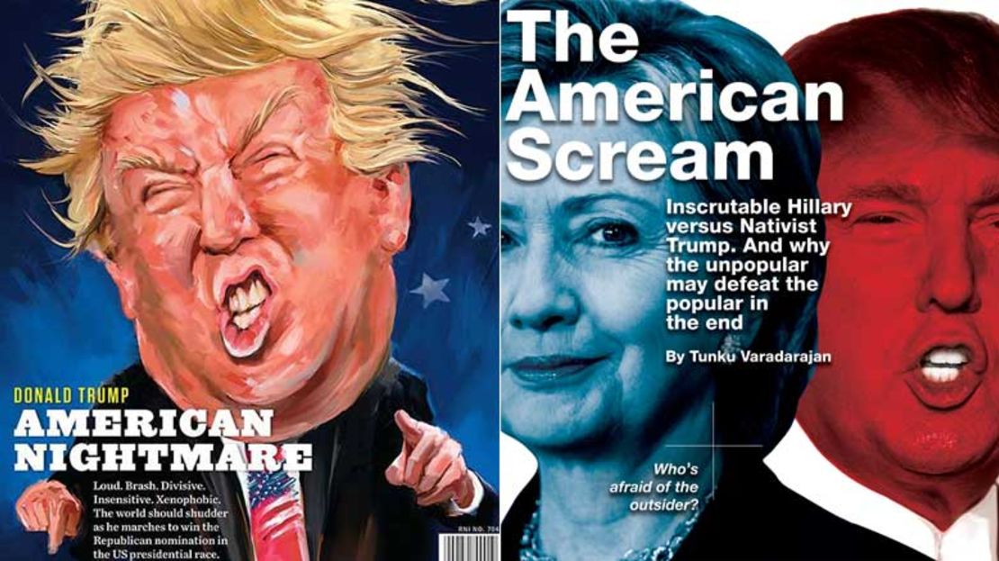 Two of India's top English-language weeklies ran cover stories on the U.S. election battle.