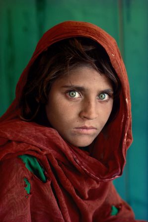<strong>'Afghan Girl':</strong> This haunting image of 12-year-old Sharbat Gula -- a Pashtun orphan in a refugee camp on the Afghan-Pakistani border -- appeared on the June 1985 cover of National Geographic. The photo, taken by renowned photographer Steve McCurry, is considered<a href="index.php?page=&url=http%3A%2F%2Fwww.cnn.com%2F2015%2F03%2F23%2Fworld%2Fsteve-mccurry-afghan-girl-photo%2F"> the magazine's most successful cover photo</a> in its distinguished history.