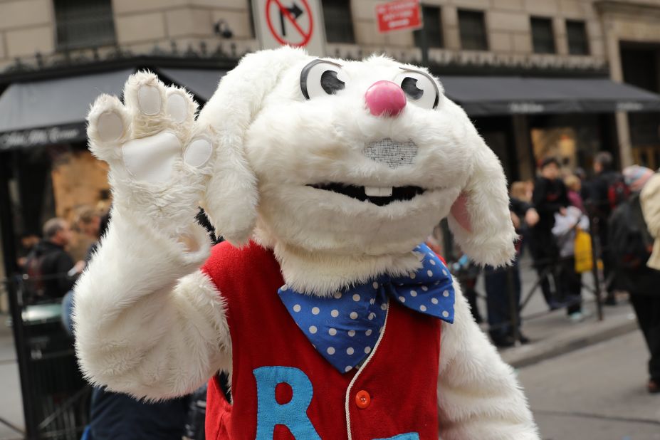 People in costume attend the 2016 New York City Easter Parade on Sunday, March 27, in New York City.  